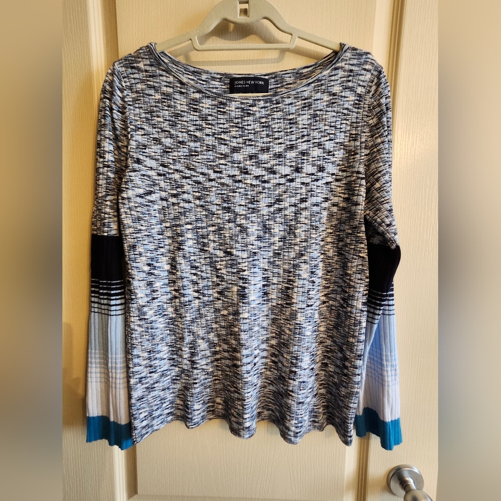 JONES NEW YORK Signature Pullover Crewneck Longsleeve Top | Sweater. Size Large.